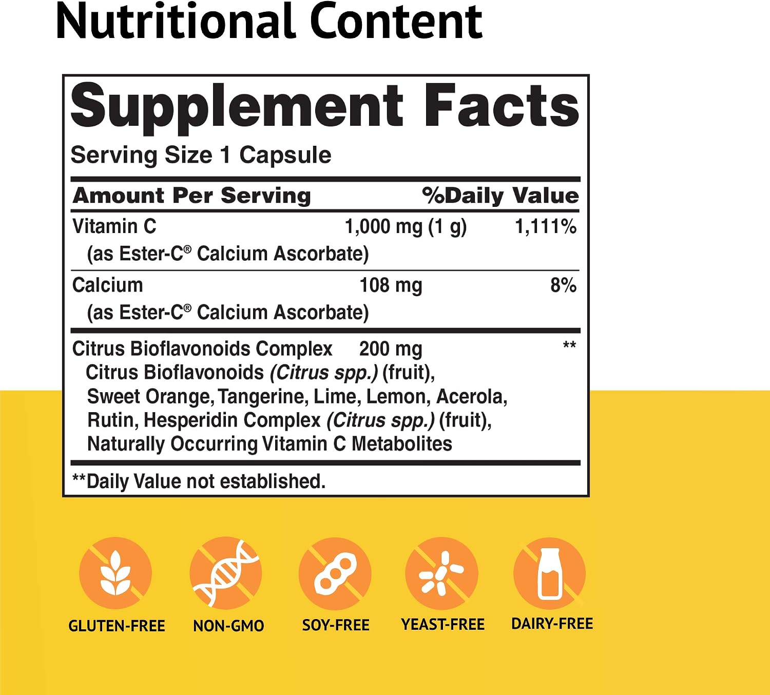American Health Ester-C 1000 mg con Bioflavonoides – Apoyo Inmunitario 24h, Suave para el Estómago, 105 Cápsulas