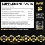 NUQIIT Cápsulas Orgánicas de Ashwagandha con Irish Sea Moss, Vinagre de Manzana y Más - 120 Cápsulas Veganas