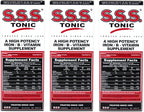 SSS Tonic Complejo Vitamínico con Hierro - Pack de 3 Botellas de 295 ml