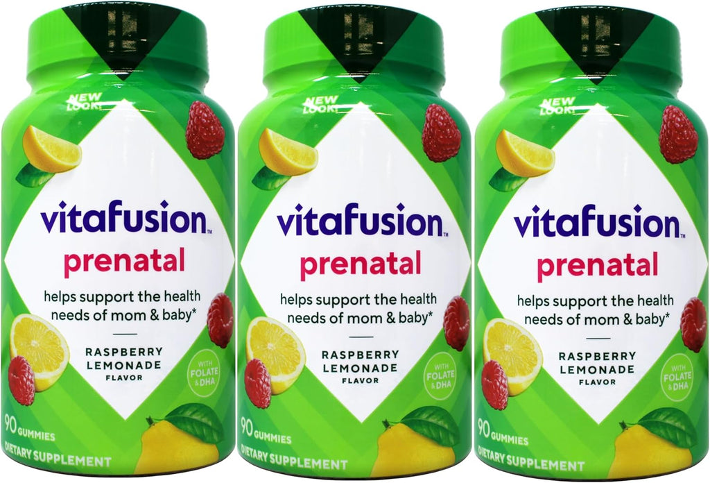 Vitafusion Prenatal DHA y Ácido Fólico Gominolas - 90 unidades (Pack de 3)
