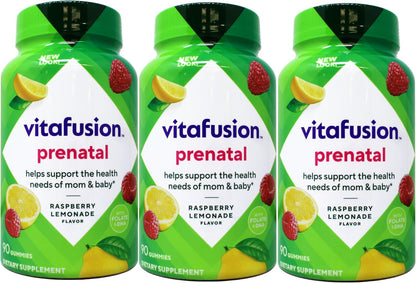 Vitafusion Prenatal DHA y Ácido Fólico Gominolas - 90 unidades (Pack de 3)