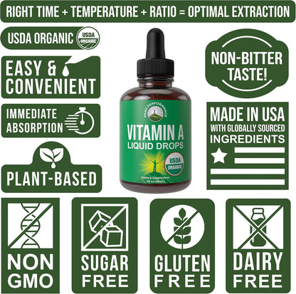 Peak Performance Gotas Líquidas Orgánicas de Vitamina A - Suplemento Vegano con Retinil Palmitato de Alta Biodisponibilidad – Image 7