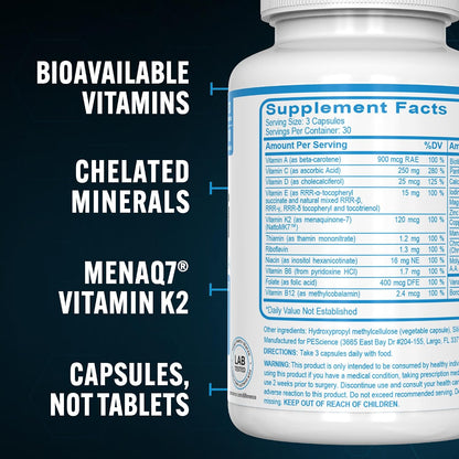 PEScience TruMulti Multivitamínico para Hombres, 90 Cápsulas – Image 3