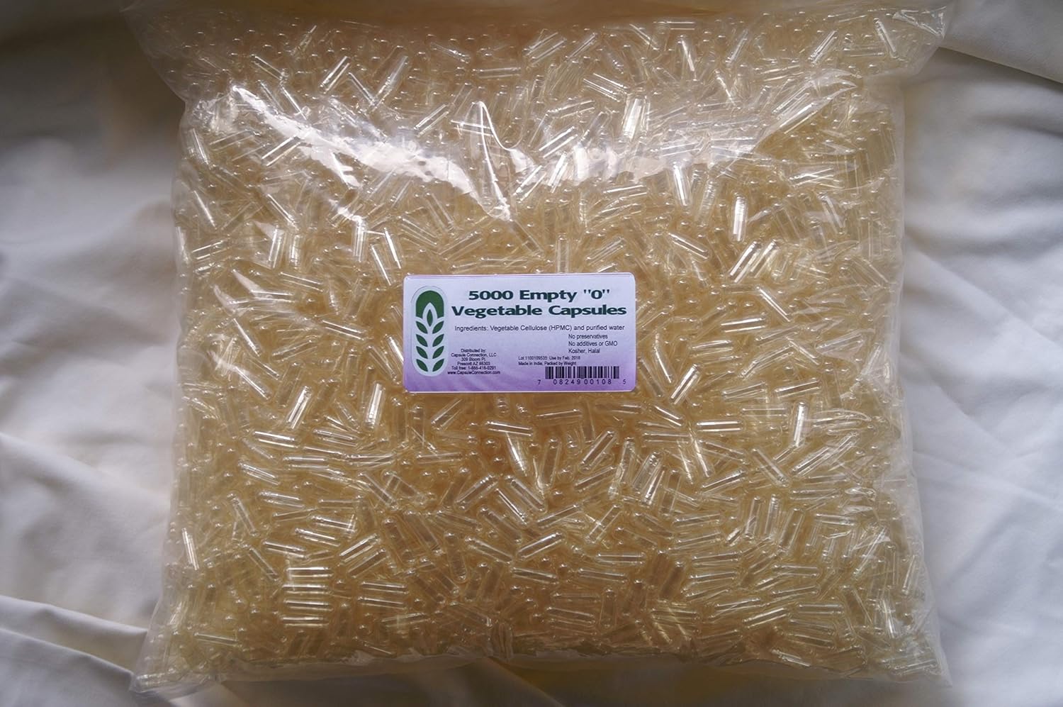 5000 Cápsulas Vegetales Vacías a Granel, Tamaño "0" - Capsule Connection