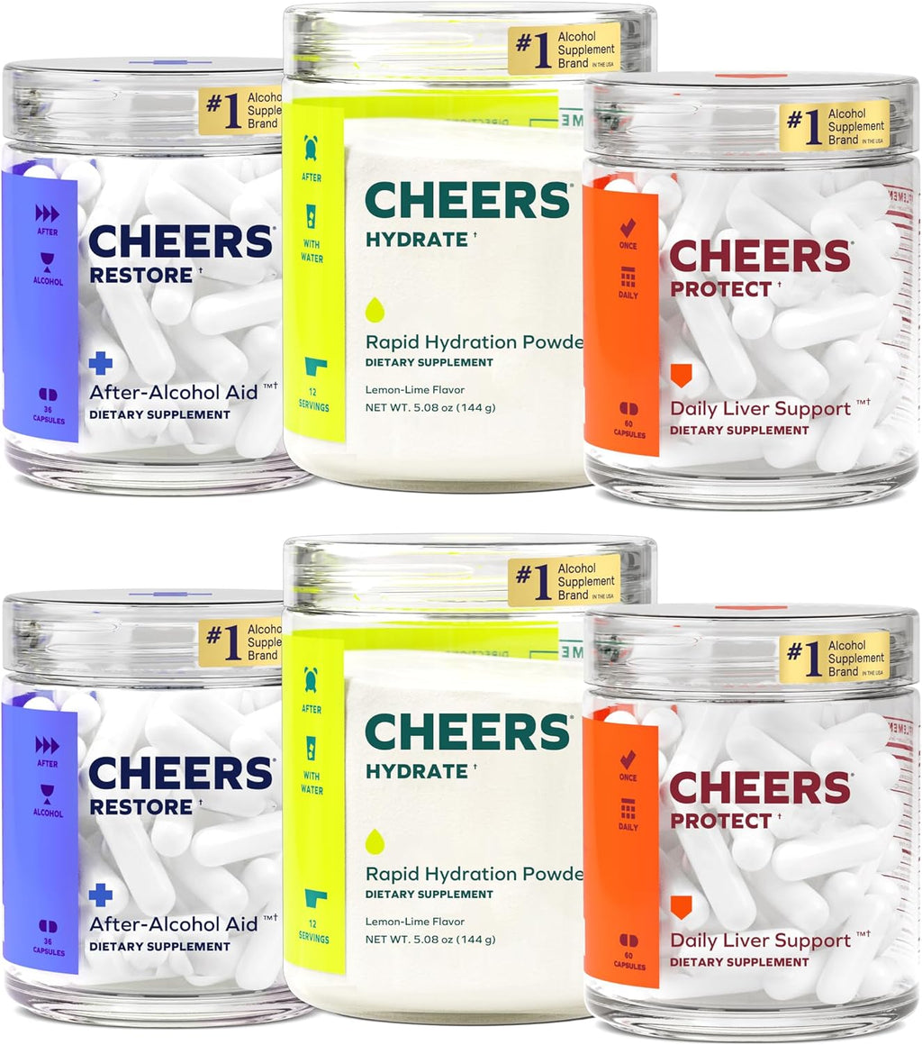 Cheers Super Combo: Restore + Protect + Hydrate con DHM, L-Cisteína y Electrolitos