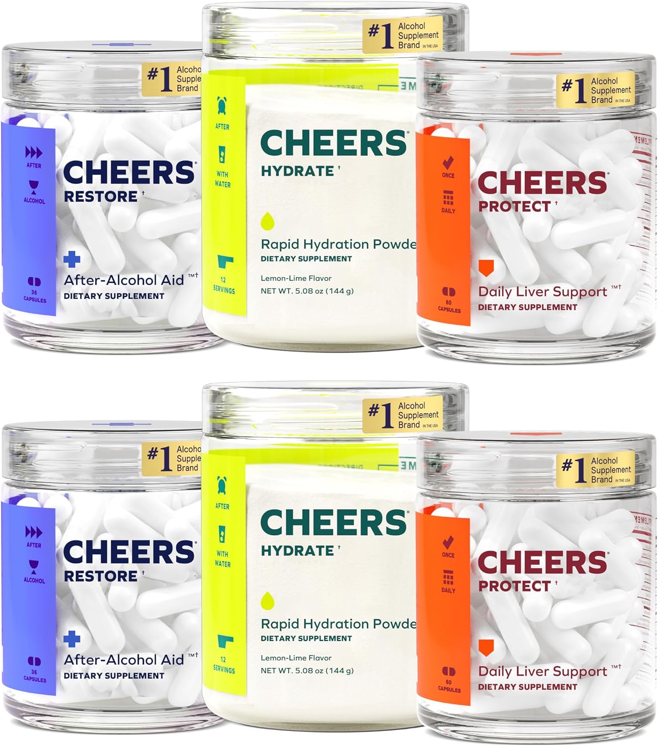 Cheers Super Combo: Restore + Protect + Hydrate con DHM, L-Cisteína y Electrolitos