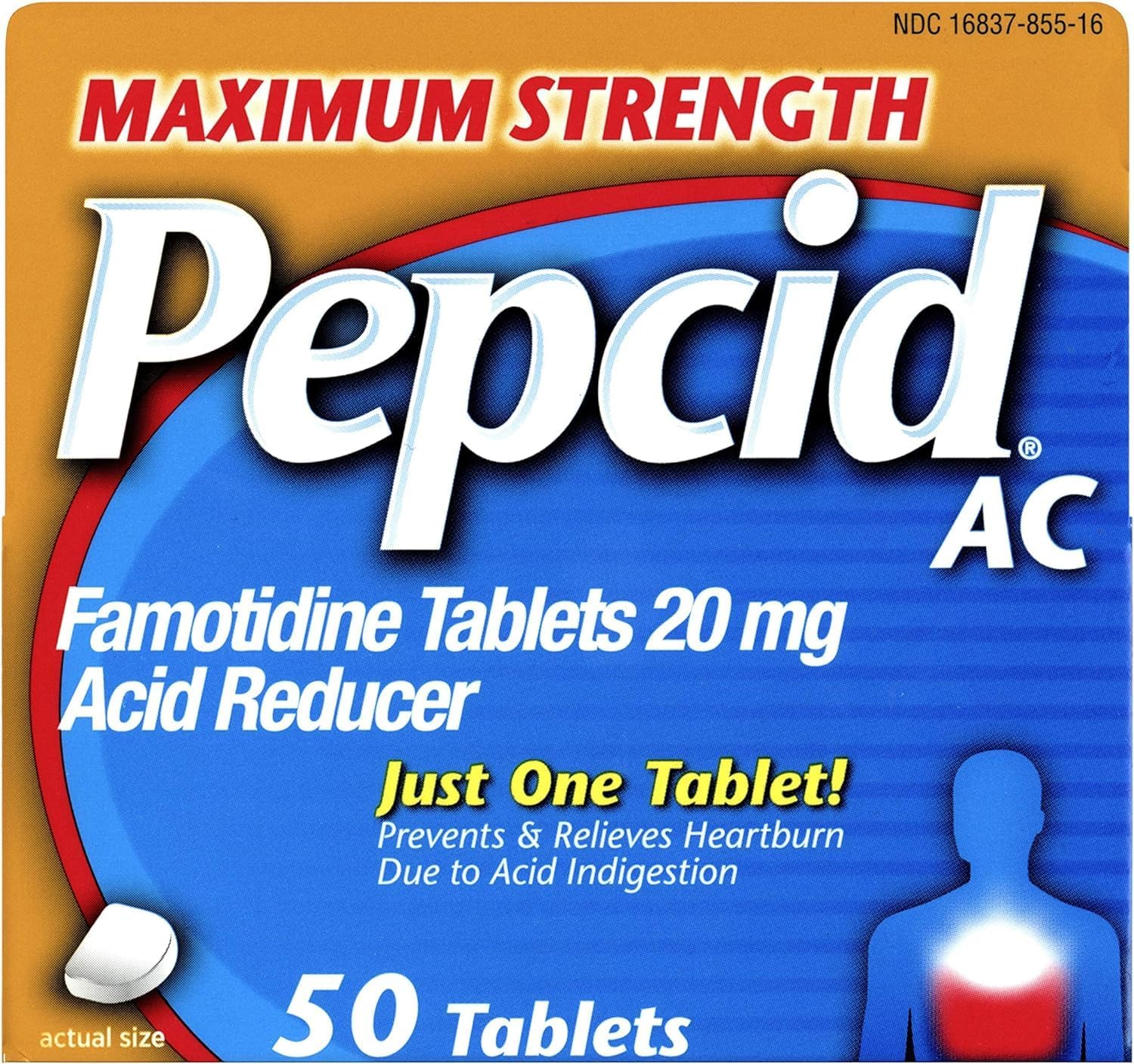 Pepcid Maximum Strength 20 mg, 50 comprimidos
