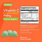 Viteey Gominolas de Vitamina C para Adultos - 1050 mg - 90 Gomitas - Sabor Manzana Ácida