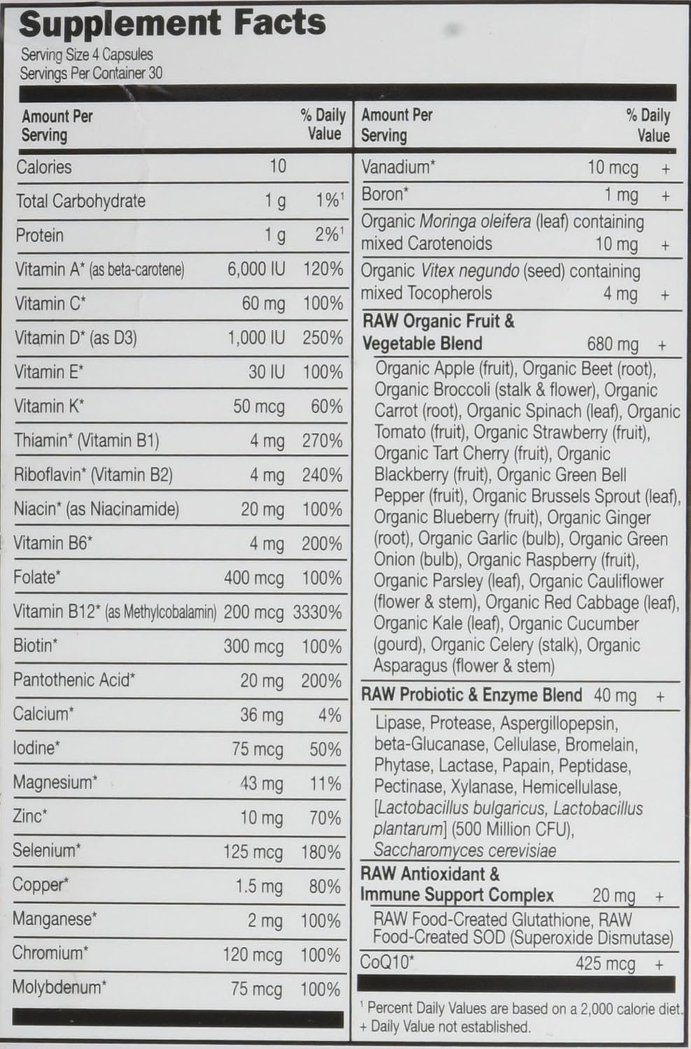 Garden of Life, Vitamin Code 50 Wiser Womens Multi, 120 Cápsulas Vegetales