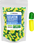 XPRS Nutra Cápsulas Vacías Tamaño 0 - 500 Unidades - Cápsulas de Gelatina para Llenar Suplementos DIY