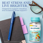 SOLARAY SharpMind Stress - Suplemento para el Estrés con Ashwagandha, L-Theanina y GABA, 30 Cápsulas Veganas