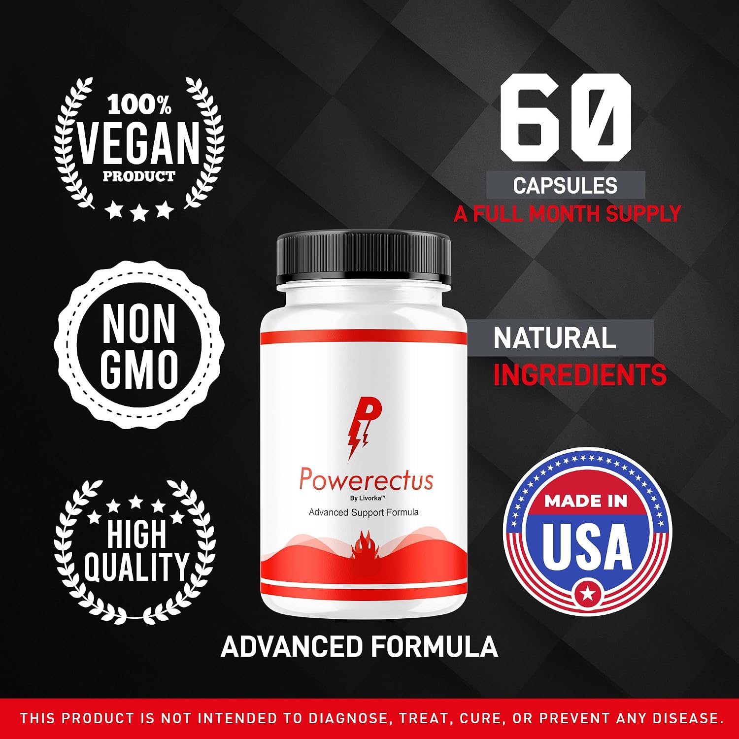Powerectus Suplemento para Hombres – 300 Cápsulas (5 Paquetes)
