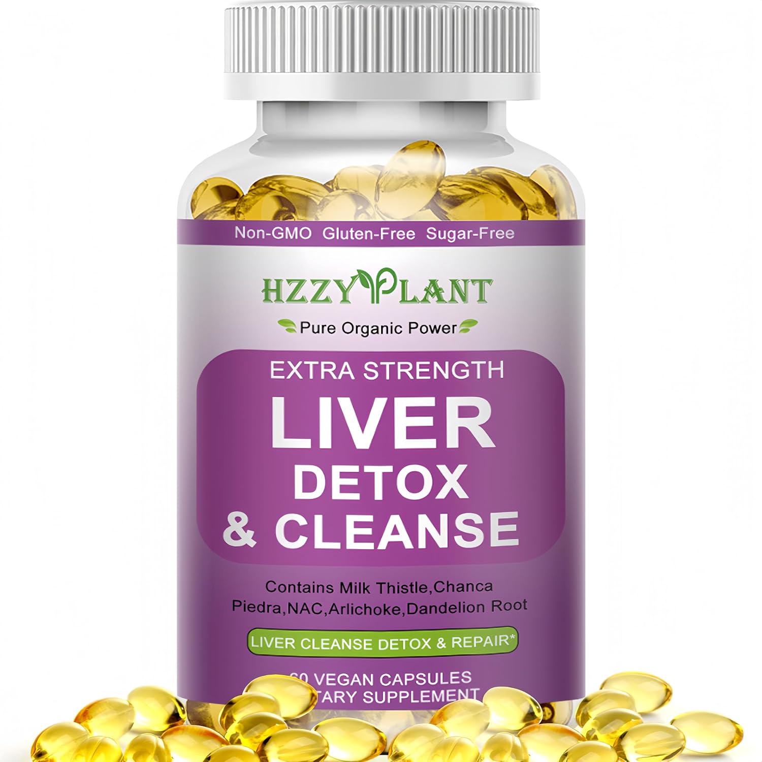 Liver Cleanse Detox & Repair Softgel Cápsulas - 15 en 1 para el Hígado