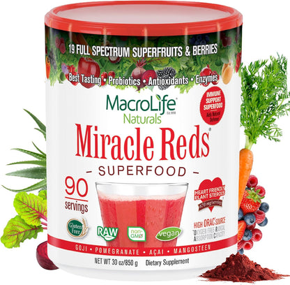 MacroLife Naturals Miracle Reds Superfood Powder - 12 Sobres – Image 10