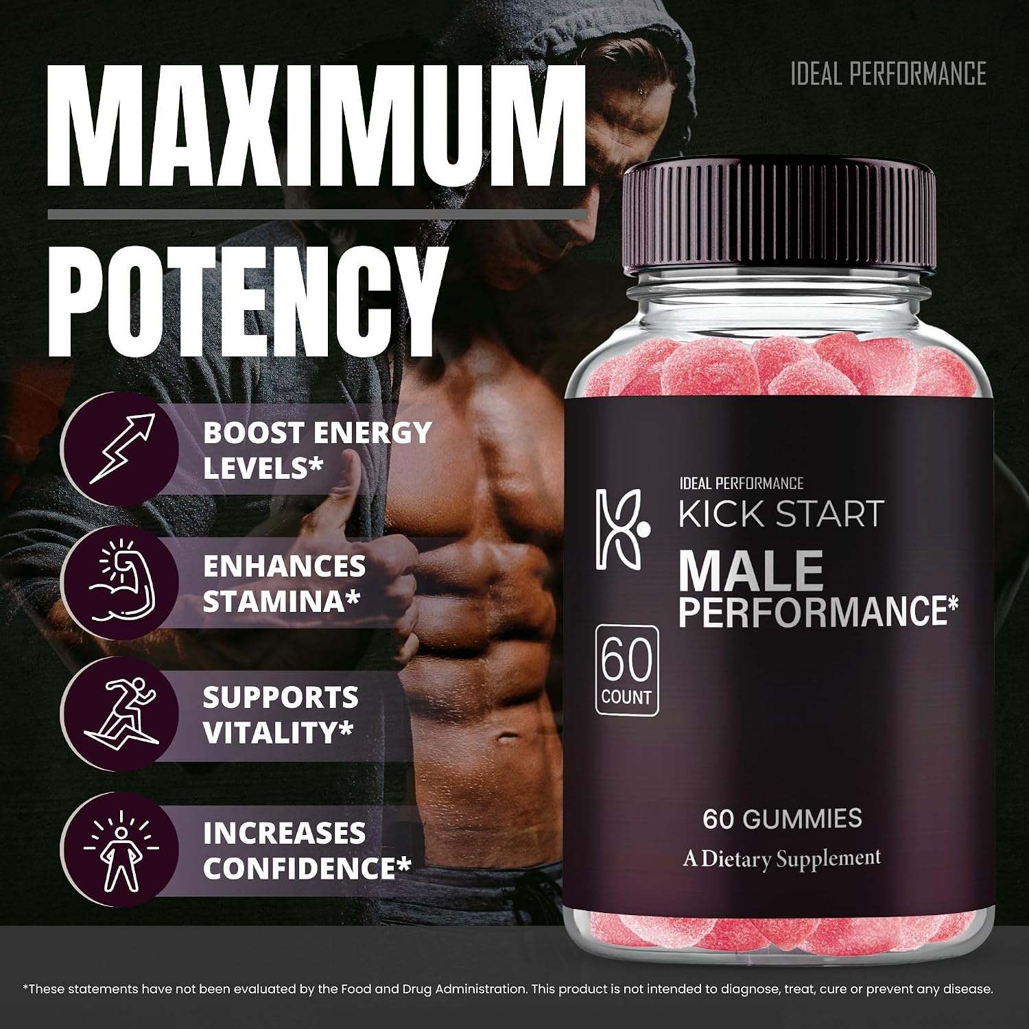 Kickstart Gummies - Gominolas Multivitamínicas para Hombres (2 Pack)