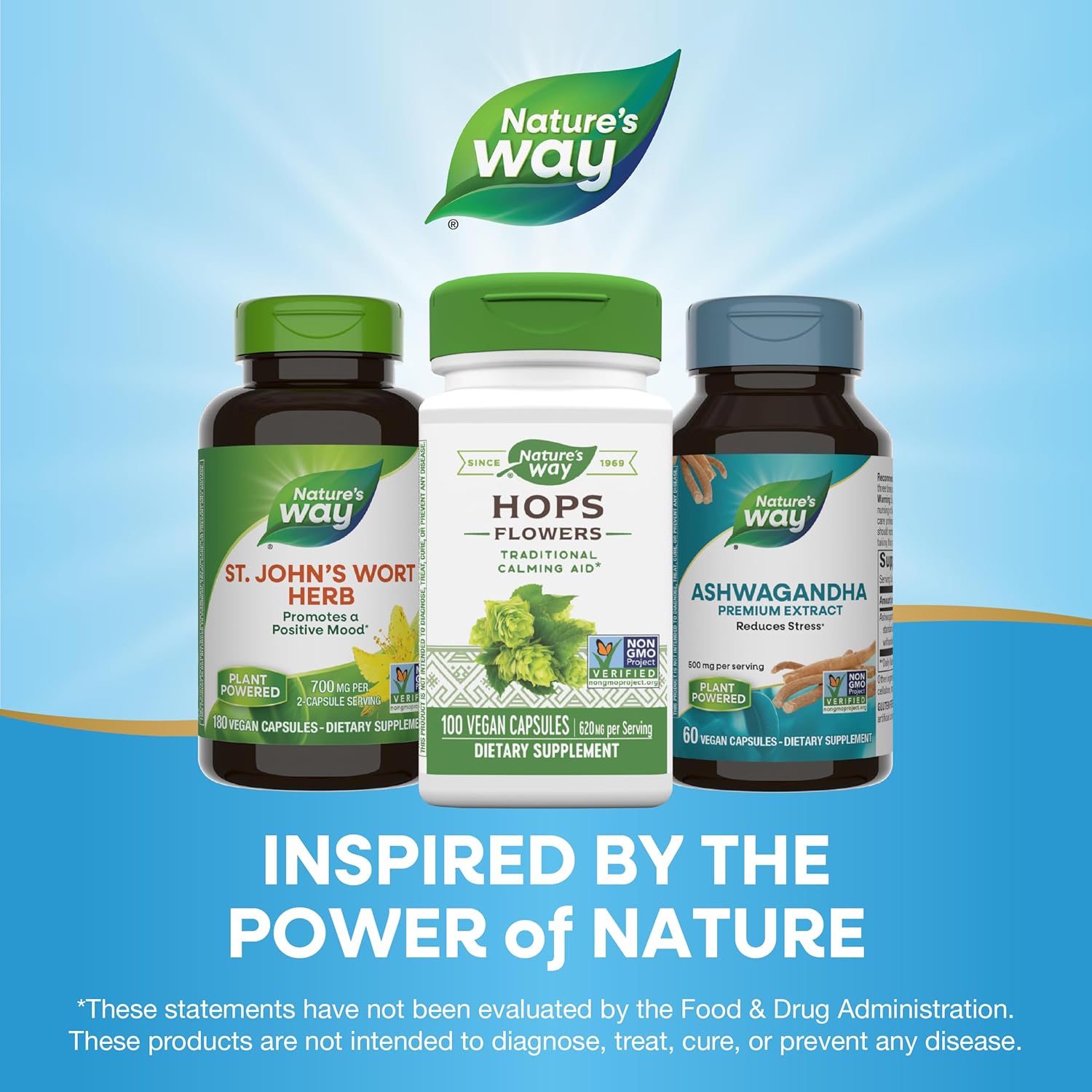 Nature's Way Flores de Lúpulo 620 mg - 100 Cápsulas