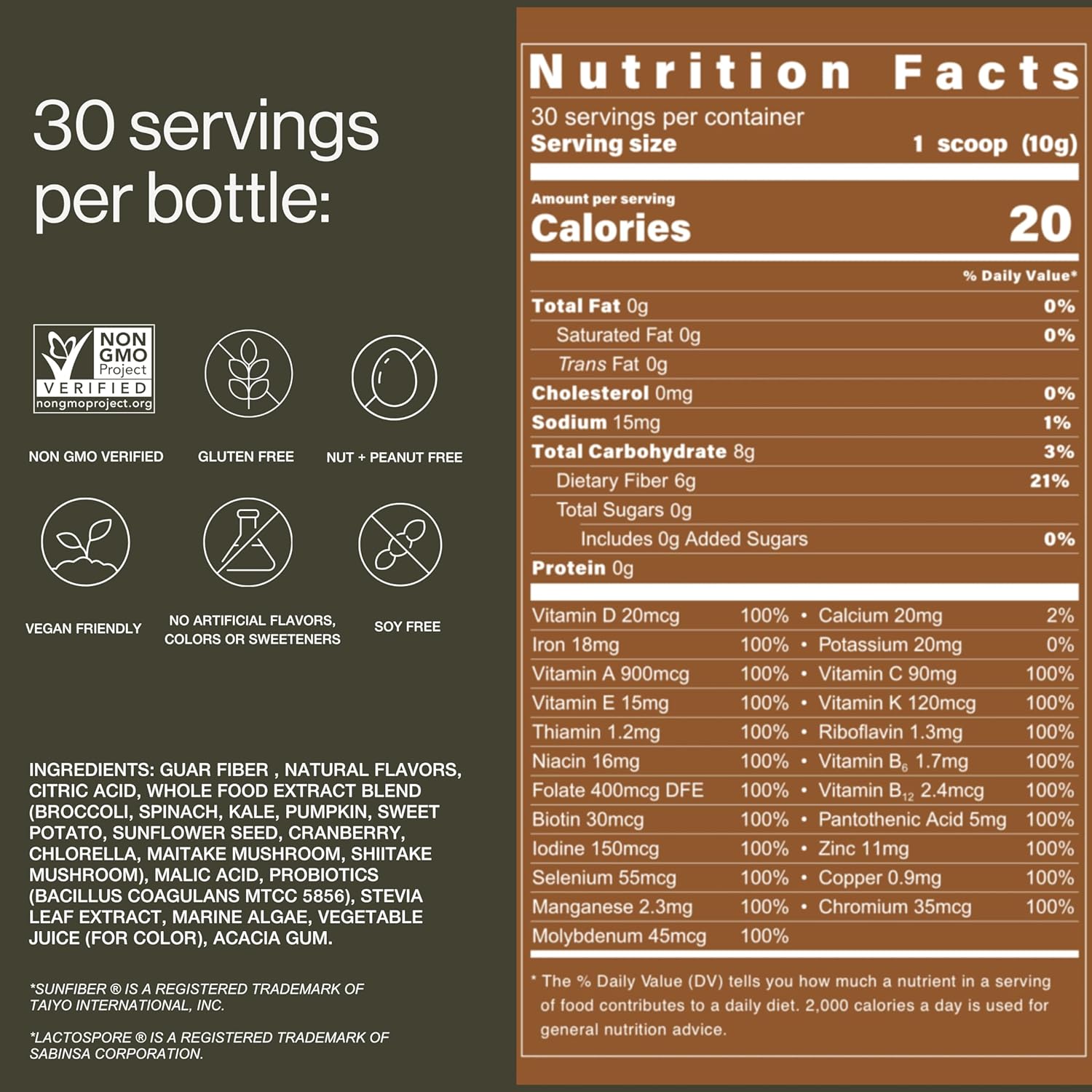 B.WILD Mezcla Multivitamínica Superfood Vegana – Sabor Fruit Punch – 30 Raciones