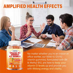 2 Paquetes de Gominolas de Vitamina D3 y K2 para Adultos, Sin Azúcar, Vitamina D3 5000UI + K2 (MK-7) 200mcg Suplemento con Complejo B y Vitaminas C y E, para Huesos, Músculos, Dientes e Inmunidad, Vegano, Sin Gluten