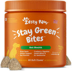 Zesty Paws Stay Green Bites - Snacks blandos para perros - Reduce manchas de césped - 90 unidades