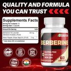 Berberina HCL Suplemento - 60 Cápsulas - No OGM | Sin Gluten