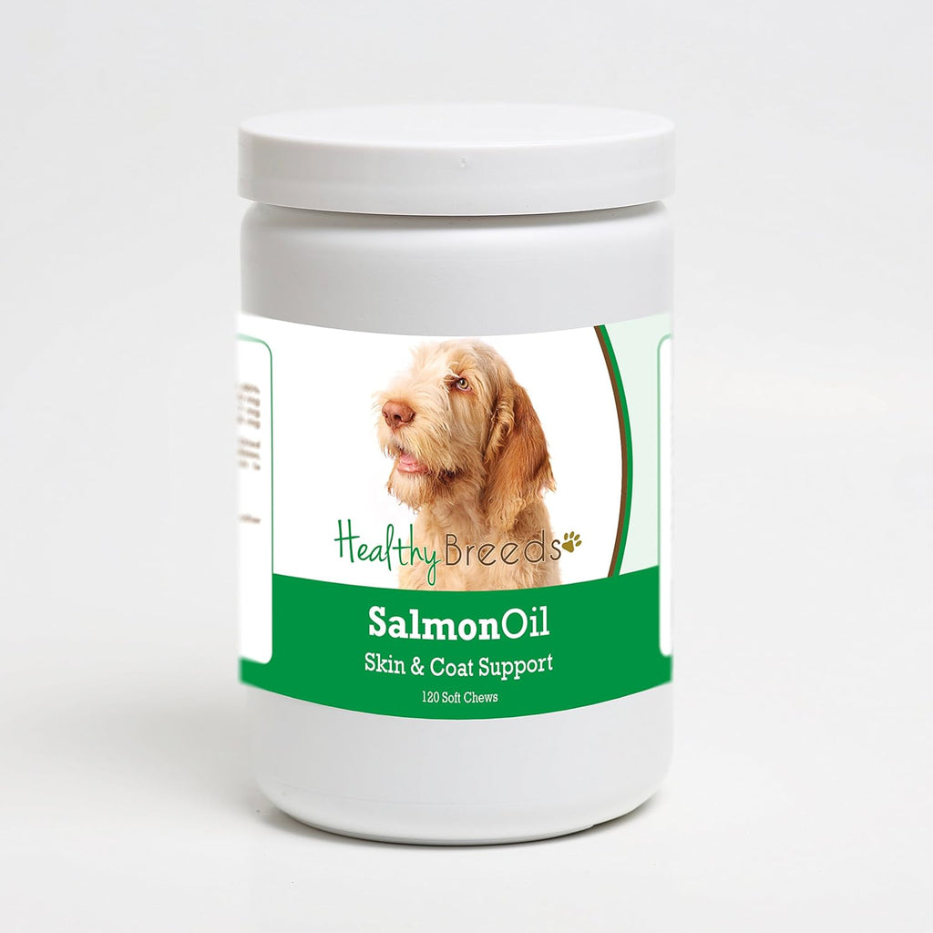 Healthy Breeds Salmon Oil Soft Chews - Snacks de Aceite de Salmón para Perros, 120 unidades