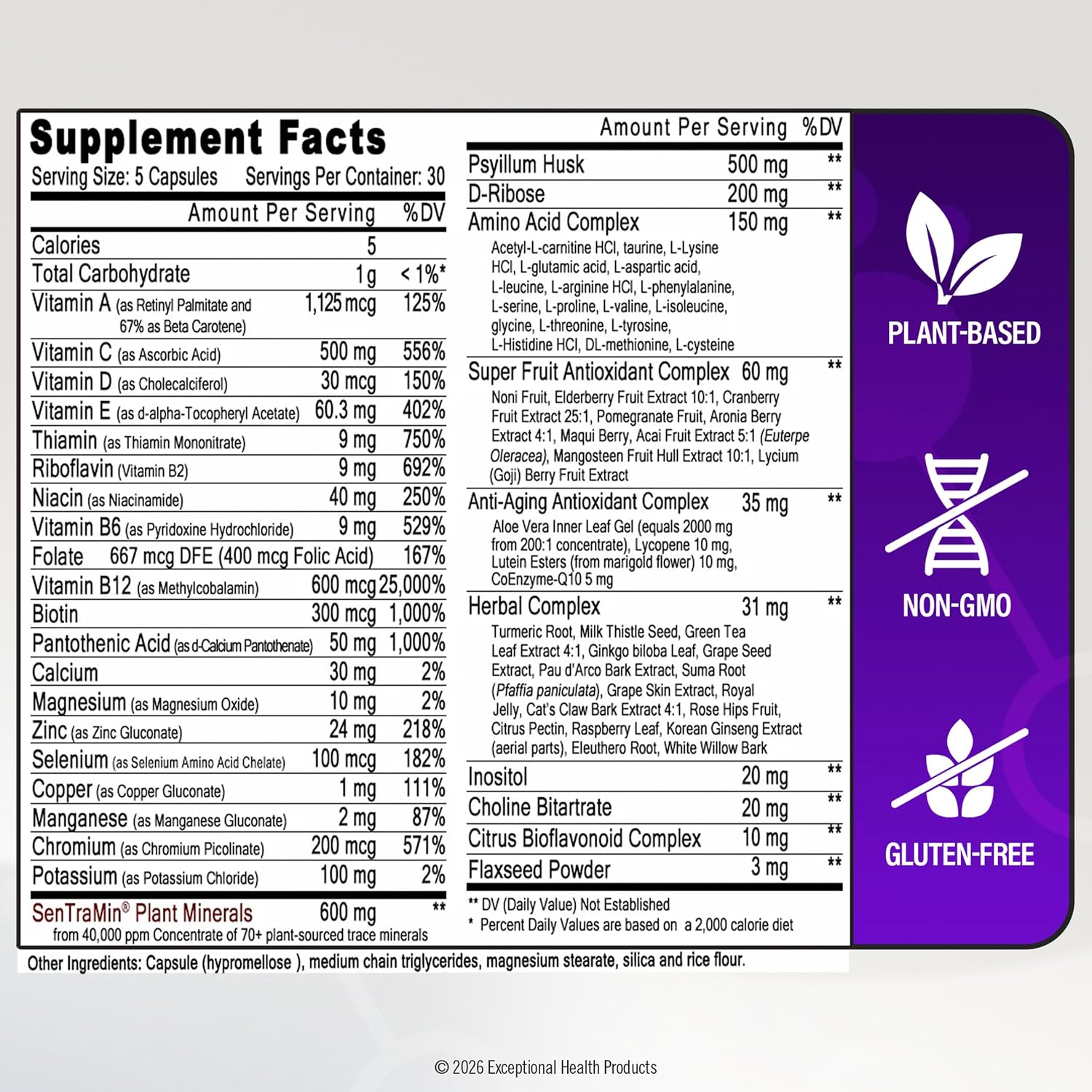 Immuno 150 - Complemento Alimenticio con 70 Minerales Vegetales y 13 Vitaminas Esenciales - 150 Cápsulas Vegetales