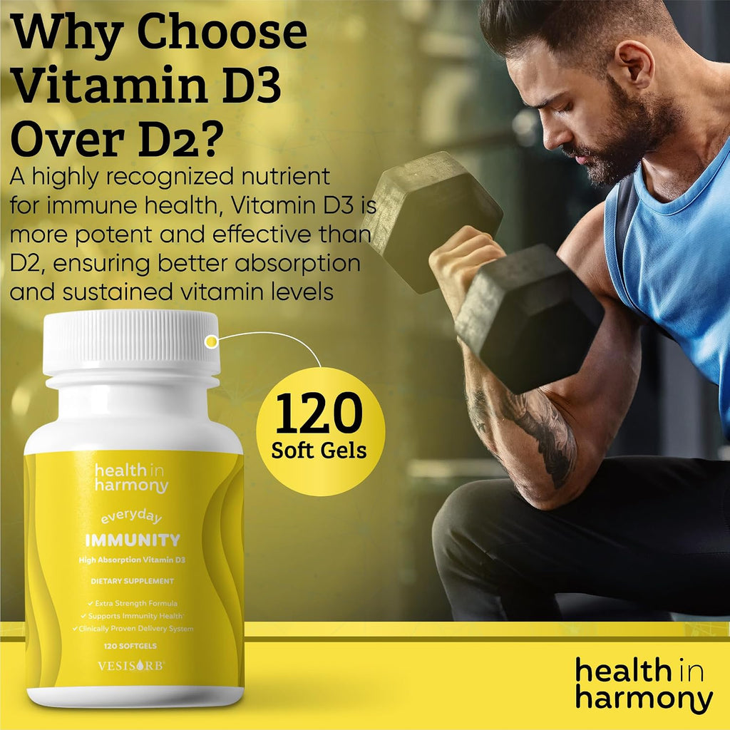 Everyday Immunity Vitamina D3 4000 IU - 60 Cápsulas Blandas con VESIsorb®