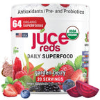 Terra Kai Organics JUCE Reds Superalimento Orgánico en Polvo - Sabor Garden Berry (230g)