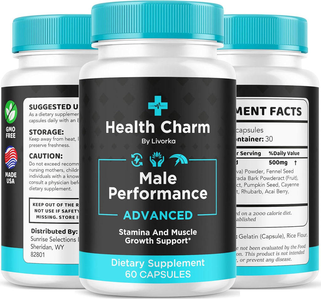 Health Charm (3 Pack) – Cápsulas Multivitamínicas para Hombres, 180 Cápsulas (3 Meses)