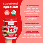 Feel Great Organic Superfood Reds Powder - Remolacha, Frutas y Verduras - Apoyo Digestivo y Antioxidante