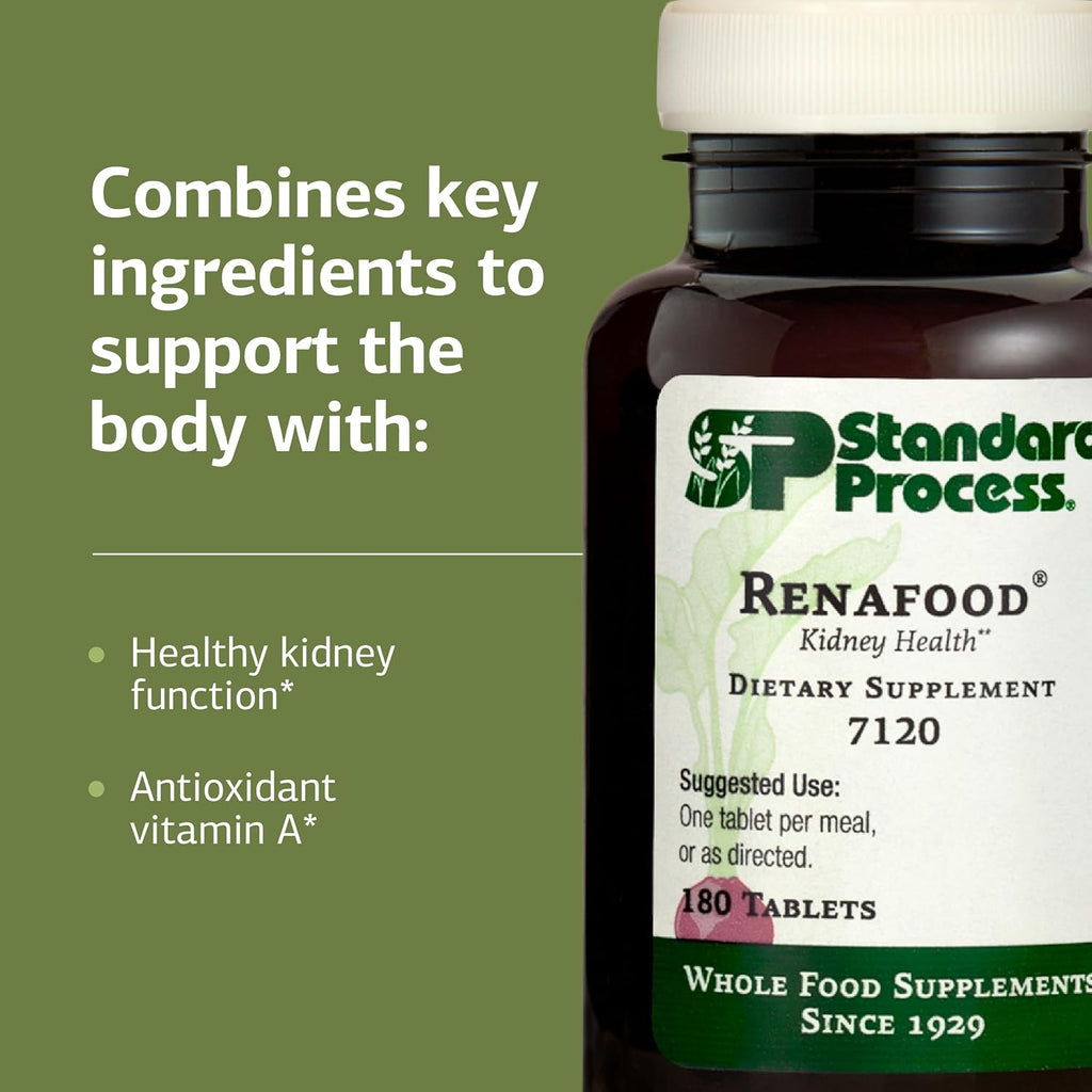Standard Process Renafood - 180 Comprimidos - Complemento Renal a Base de Alimentos Integrales con Vitamina A