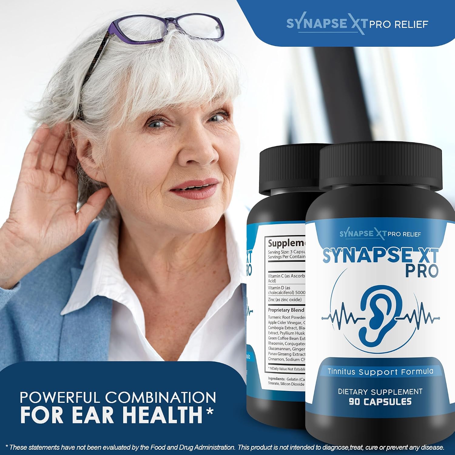 Synapse XT Pro – Fórmula de apoyo para tinnitus con ginseng y cúrcuma