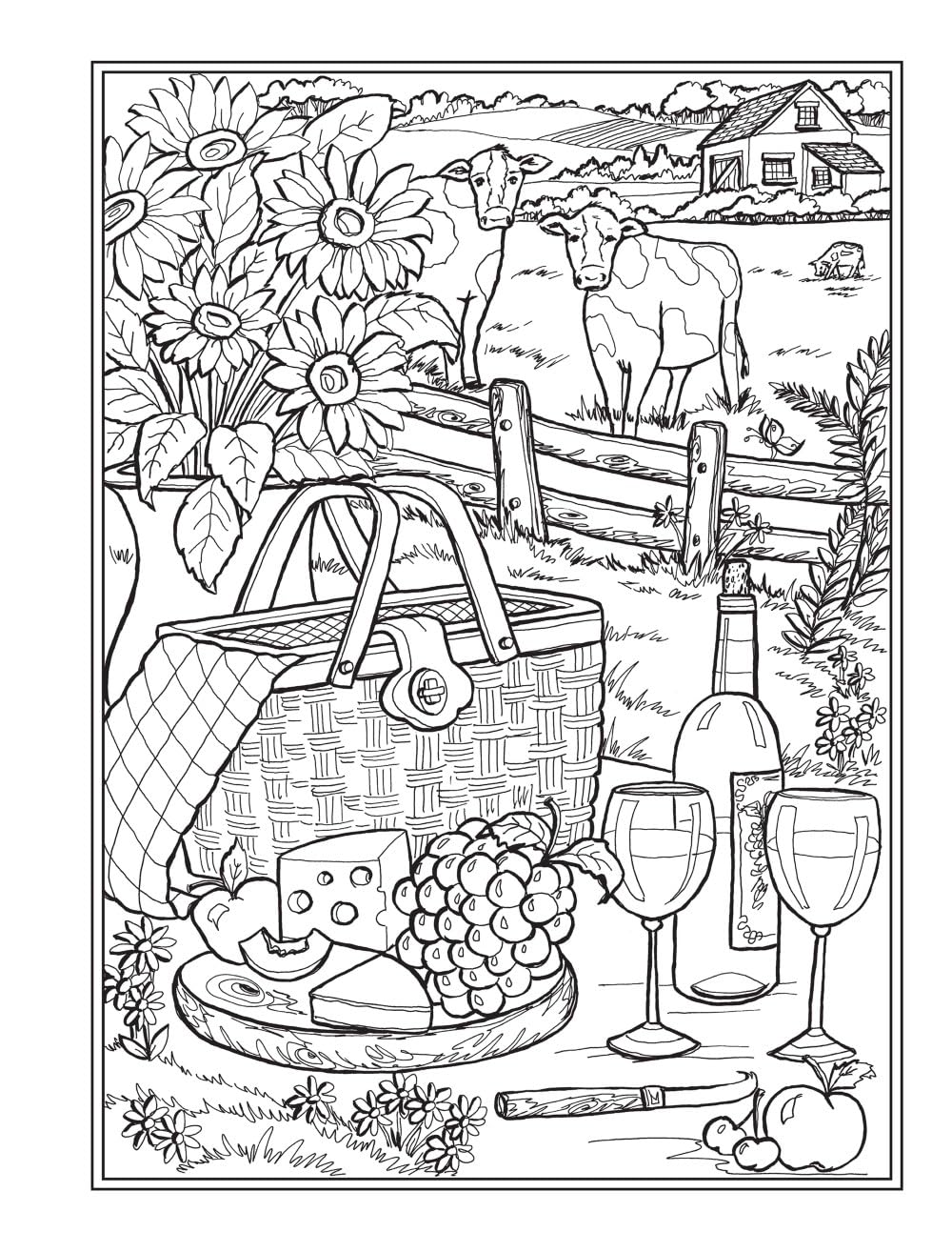 Creative Haven Country Farm Scenes Coloring Book: Libro de colorear para adultos - Escenas de granja