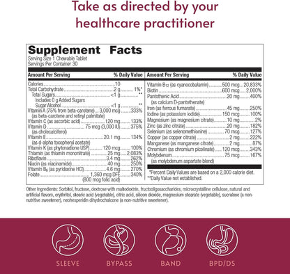 Bariatric Advantage Chewable Ultra Solo con Hierro - Multivitamínico Diario para Pacientes Bariátricos - 30 Comprimidos - – Image 4