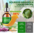 Extracto Líquido de Graviola (Soursop) Orgánico - Tintura de Soursop Bitters, 1 Fl Oz (Pack de 2)