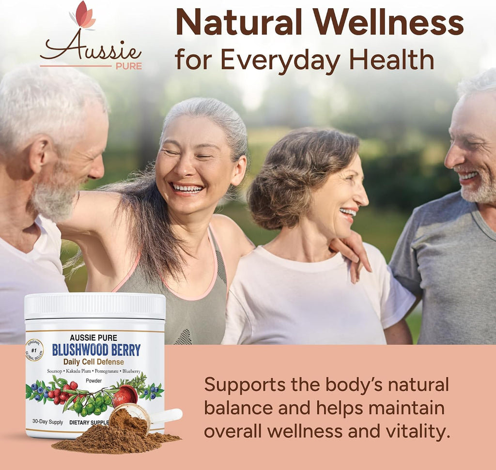 Blushwood Berry Daily Cell Defense - Polvo de apoyo inmunológico y celular con Soursop, Kakadu Plum, Granada y Arándano - 180g