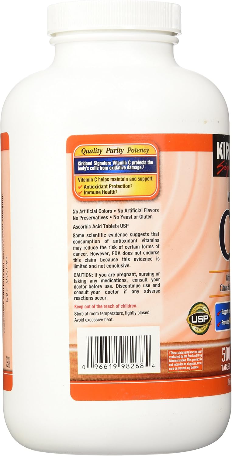 Kirkland Signature Vitamina C con Escaramujo, 500 Comprimidos