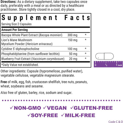 Bluebonnet BrainPower – Mezcla nootrópica de origen natural para la salud cerebral – Vegano, sin gluten, sin estimulantes – – Image 3