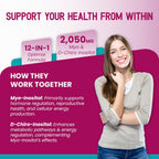 HarmoVira Myo-Inositol + D-Chiro Inositol 12-en-1 – 180 Cápsulas – No Transgénico, Sin Gluten