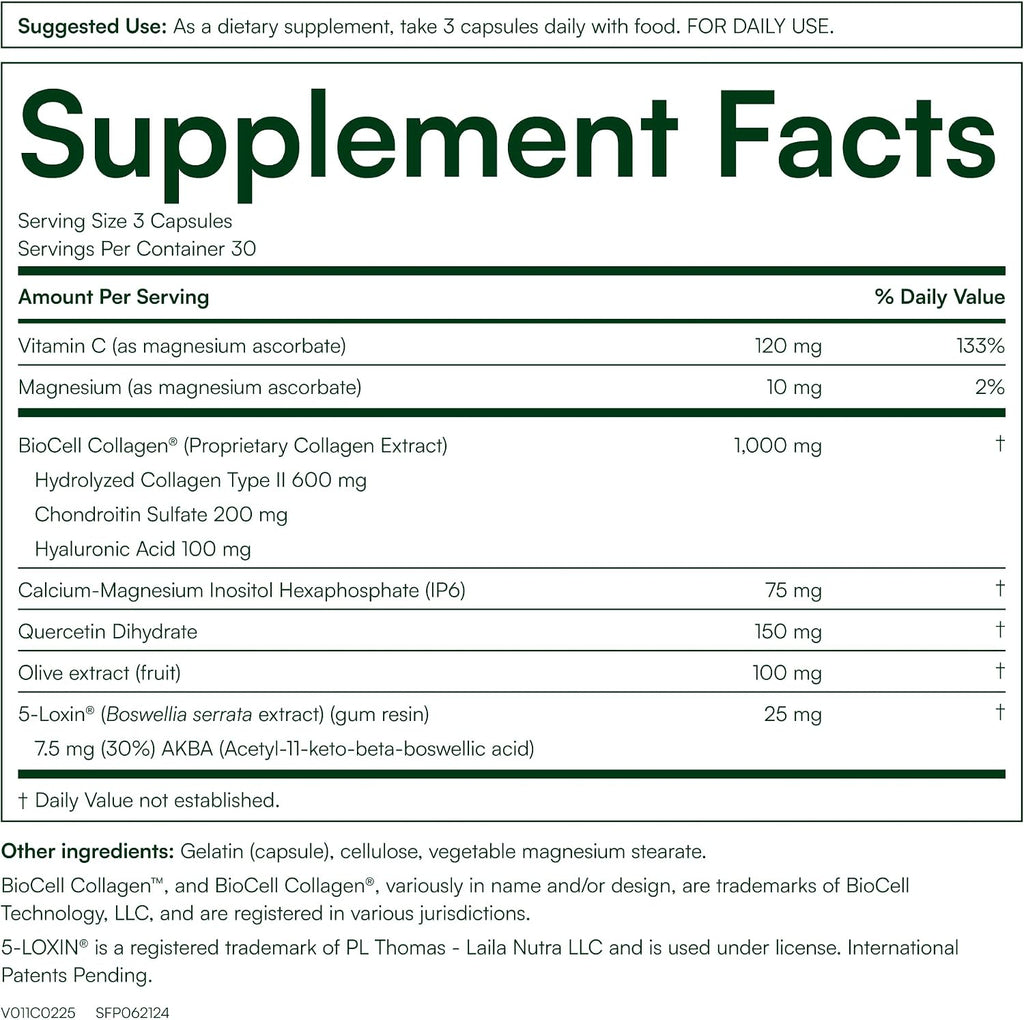 Purity Products HA Joint Formula: Hyaluronic Acid, Multi-Collagen, and 5-Loxin for Joints and Skin - 90 Capsules