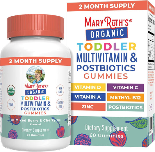 MARYRUTH'S Organics Multivitamínico Infantil + Postbióticos, 60 Gomitas