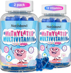 Multivitamínico Metilado para Niños 4+ - MTHFR, L-Metilfolato, B12, Omega-3 Vegano, Zinc, Probióticos - Sin Azúcar - NATISLAND