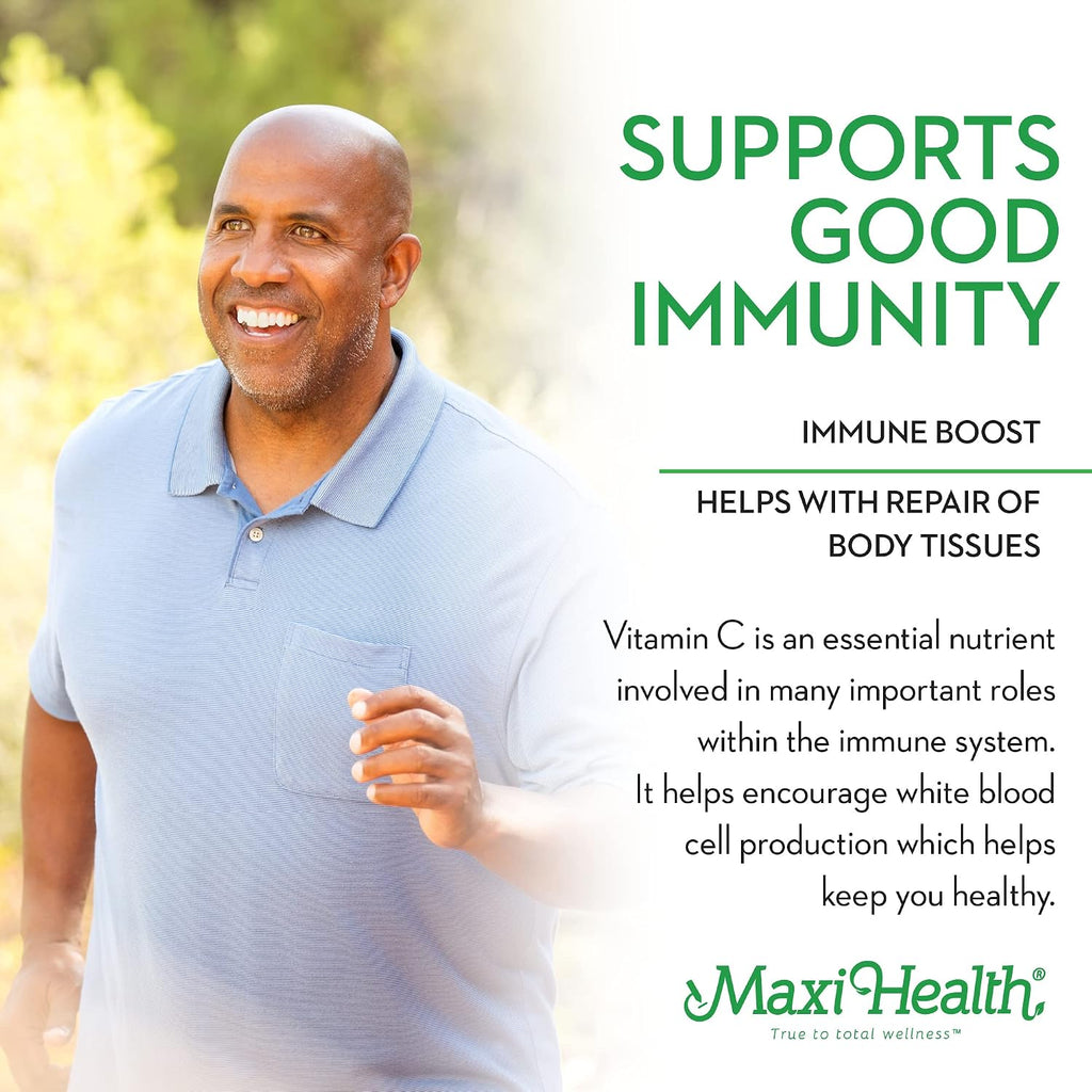 Maxi Health Vitamina C 1050mg – Buffered C Complex con Ascorbato de Calcio y Bioflavonoides – Liberación Prolongada – 90 Tabletas