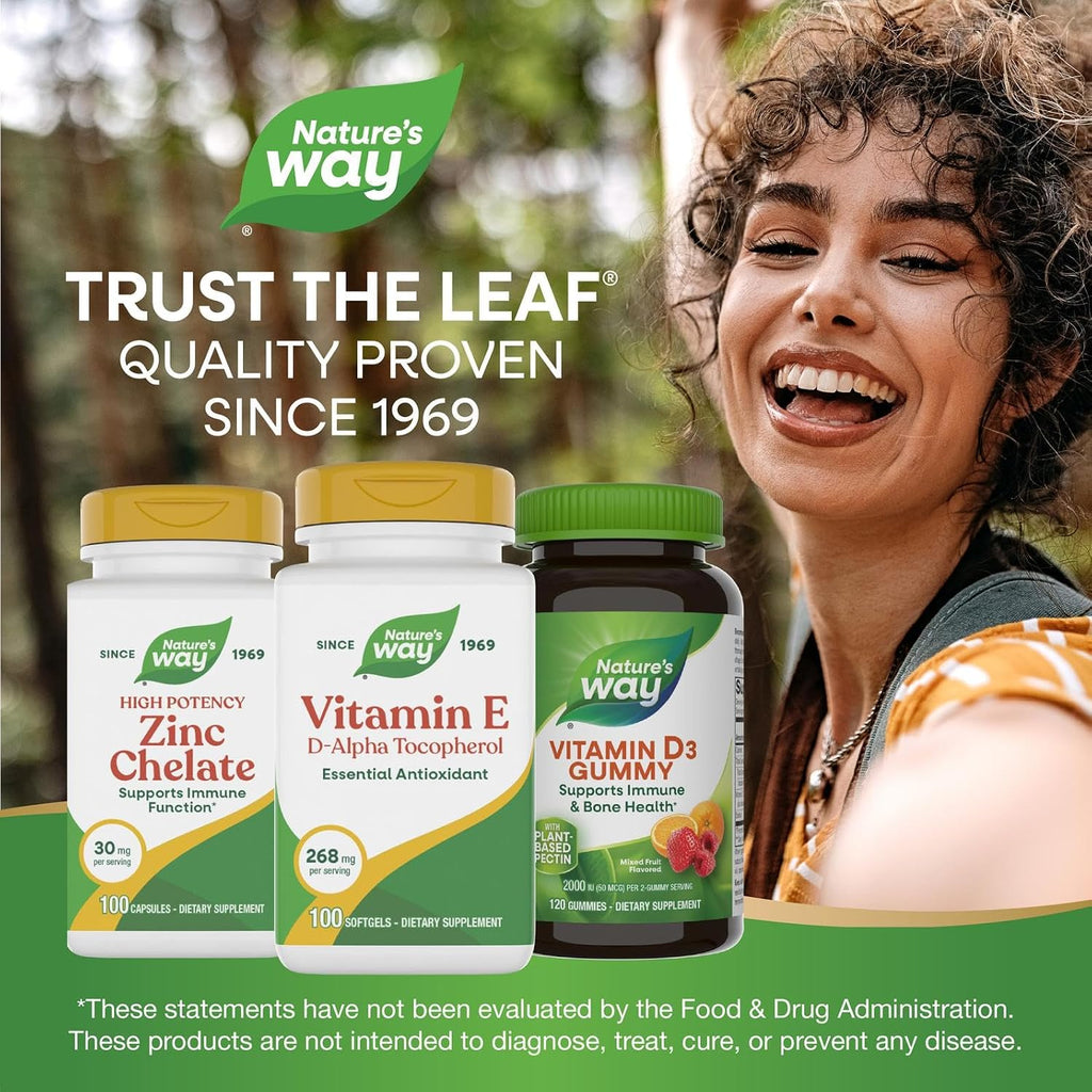 Nature's Way Vitamina E Natural D-Alfa Tocoferol 268 mg 100 Cápsulas Blandas
