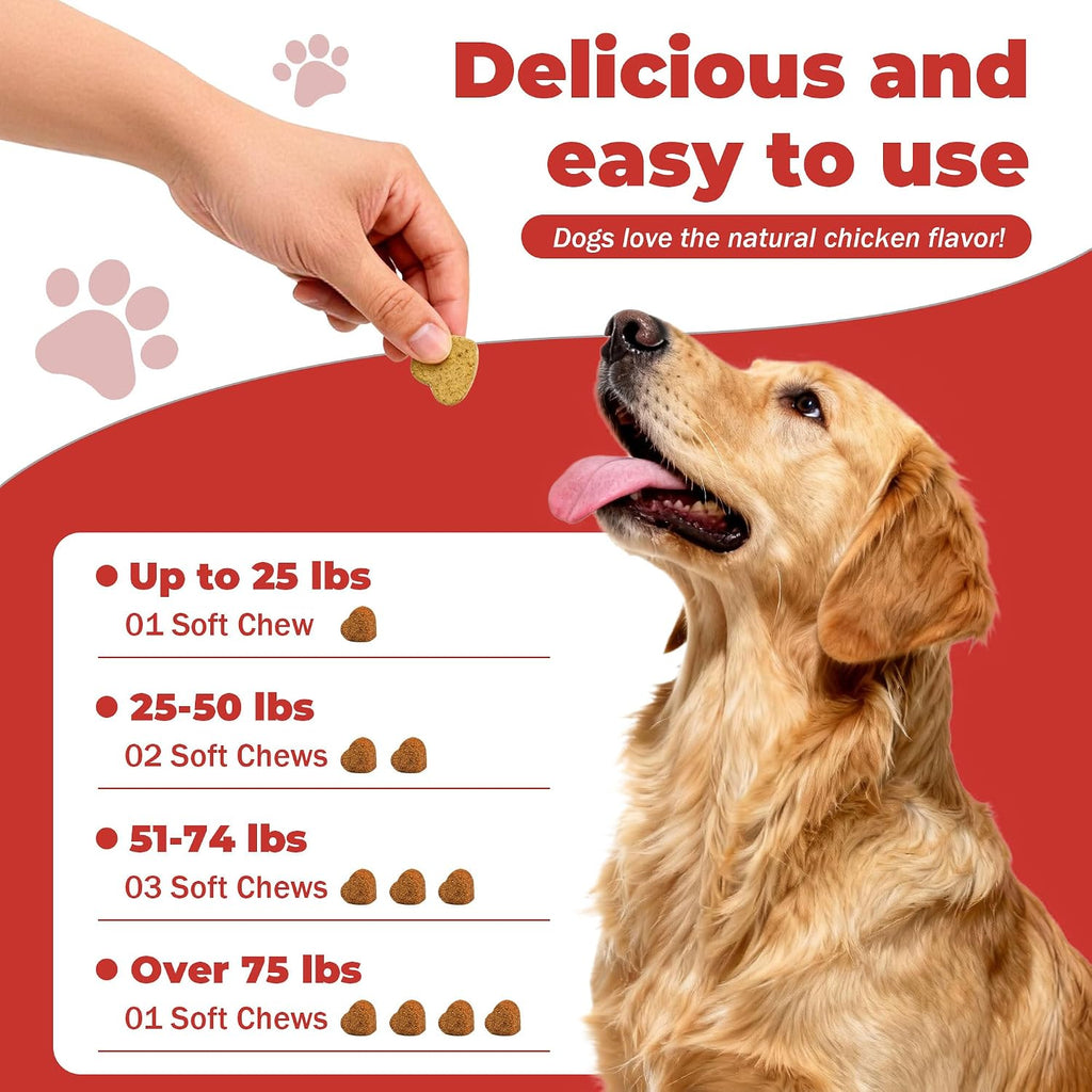 VivaElixir Suplemento para Bultos en Perros - Masticables Inmunológicos con Hongos y Curcumina, 150 uds