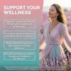 Clean Nutraceuticals Probióticos para Mujeres con D-Manosa, Arándano Rojo, Ñame Salvaje, Sauzgatillo - 20 Cepas Probióticas y Prebióticas - Equilibrio del pH, Probiótico Femenino para la Salud Digestiva - 60 Cápsulas