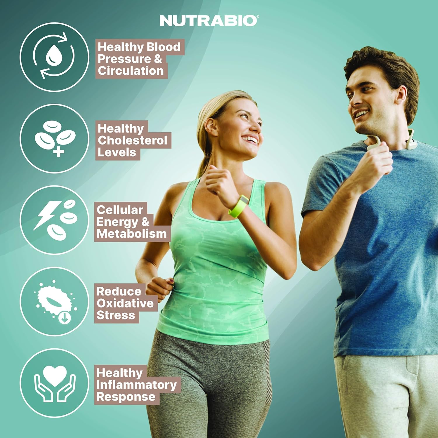NutraBio Heart - Suplemento Cardiovascular, 90 Cápsulas