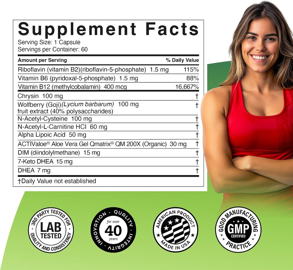 Univera Prime – Complejo con DHEA, Vitaminas C, B6 y B12 – 60 Cápsulas Vegetales