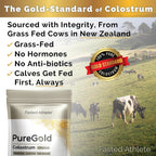 PureGold - Calostro Bovino en Polvo - 100% Puro de Nueva Zelanda, 30 Sobres Individuales