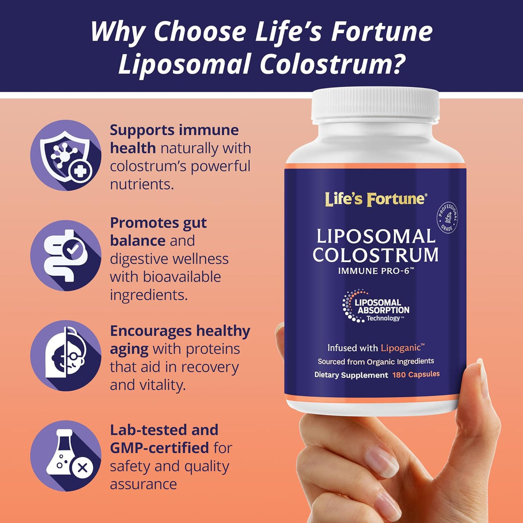 Life's Fortune Calostro Bovino Liposomal 1500 mg - 180 Cápsulas